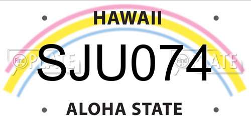 SJU074 Hawaii License Plate