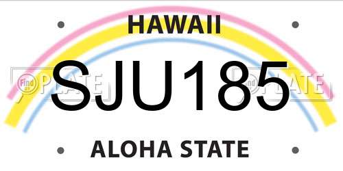 SJU185 Hawaii License Plate