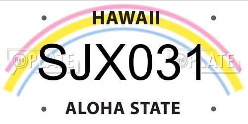 SJX031 Hawaii License Plate