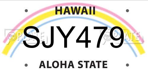 SJY479 Hawaii License Plate