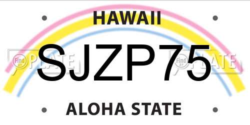 SJZP75 Hawaii License Plate