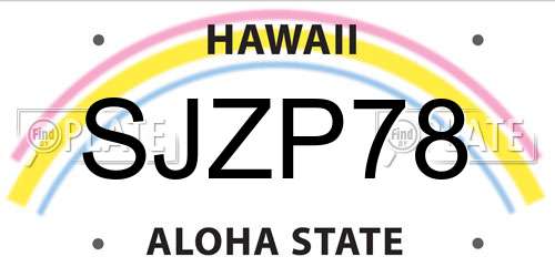 SJZP78 Hawaii License Plate