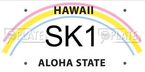 SK1 Hawaii License Plate