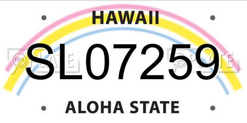 SL07259 Hawaii License Plate