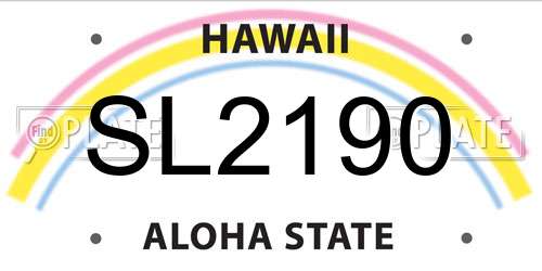 SL2190 Hawaii License Plate