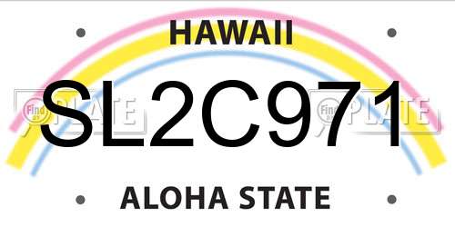 SL2C971 Hawaii License Plate
