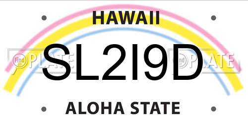 SL2I9D Hawaii License Plate