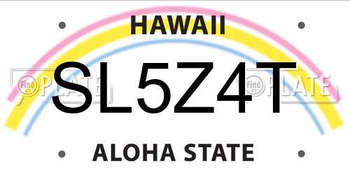 SL5Z4T Hawaii License Plate