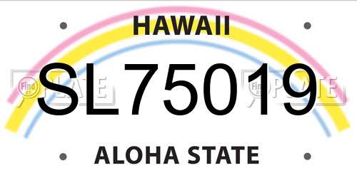 SL75019 Hawaii License Plate