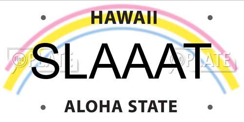 SLAAAT Hawaii License Plate