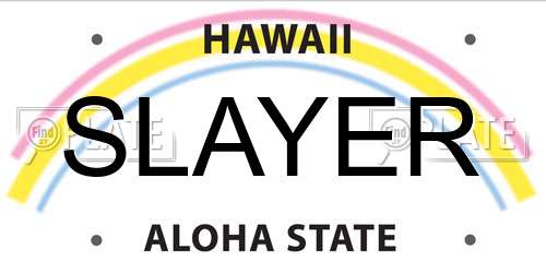 SLAYER Hawaii License Plate