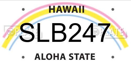 SLB247 Hawaii License Plate