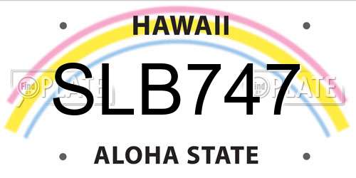 SLB747 Hawaii License Plate