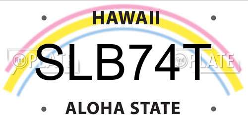 SLB74T Hawaii License Plate
