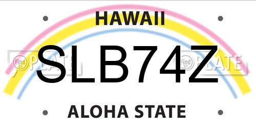 SLB74Z Hawaii License Plate