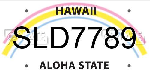 SLD7789 Hawaii License Plate