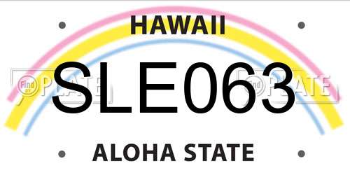 SLE063 Hawaii License Plate