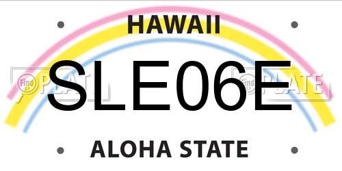 SLE06E Hawaii License Plate