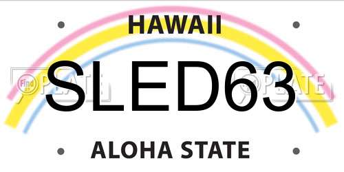 SLED63 Hawaii License Plate