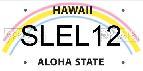 SLEL12 Hawaii License Plate