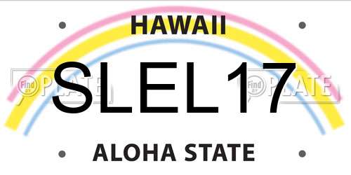 SLEL17 Hawaii License Plate