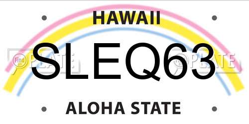 SLEQ63 Hawaii License Plate
