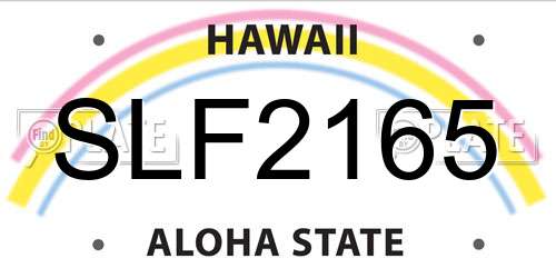 SLF2165 Hawaii License Plate