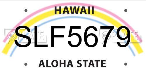 SLF5679 Hawaii License Plate