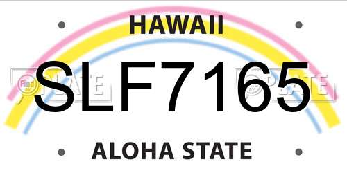 SLF7165 Hawaii License Plate