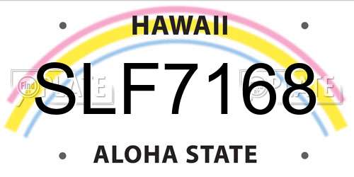 SLF7168 Hawaii License Plate