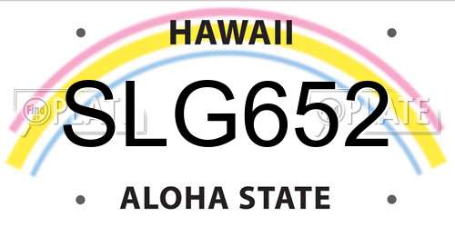 SLG652 Hawaii License Plate