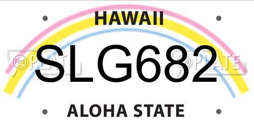 SLG682 Hawaii License Plate
