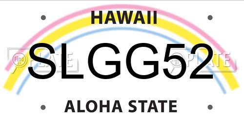 SLGG52 Hawaii License Plate