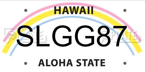 SLGG87 Hawaii License Plate
