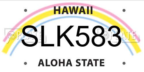 SLK583 Hawaii License Plate