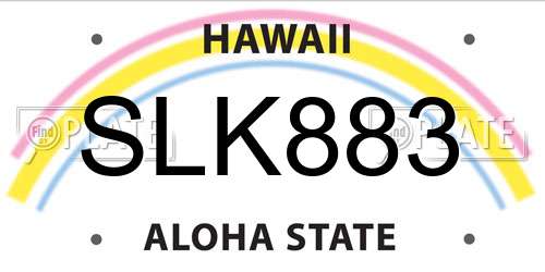 SLK883 Hawaii License Plate