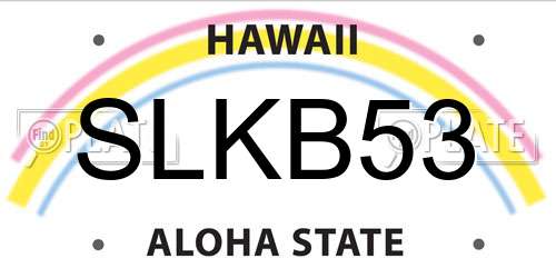 SLKB53 Hawaii License Plate