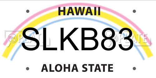 SLKB83 Hawaii License Plate