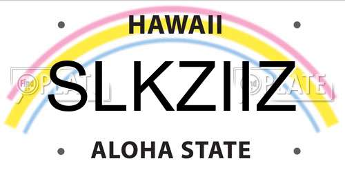 SLKZIIZ Hawaii License Plate