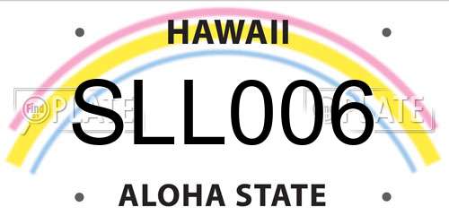 SLL006 Hawaii License Plate