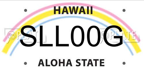 SLL00G Hawaii License Plate
