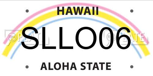SLLO06 Hawaii License Plate