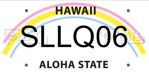 SLLQ06 Hawaii License Plate