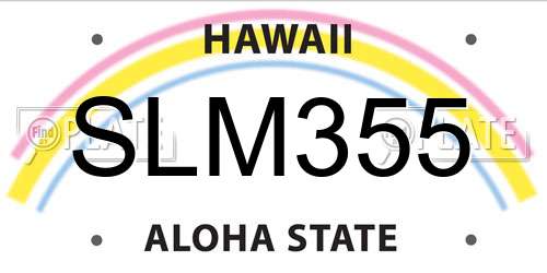 SLM355 Hawaii License Plate