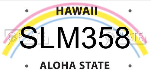 SLM358 Hawaii License Plate