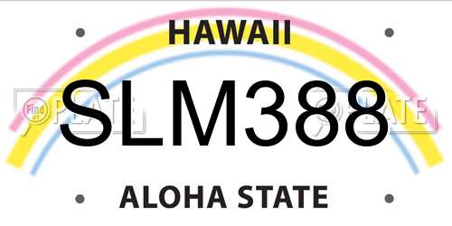SLM388 Hawaii License Plate