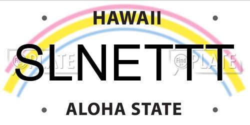SLNETTT Hawaii License Plate