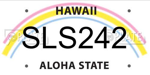 SLS242 Hawaii License Plate