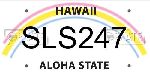 SLS247 Hawaii License Plate