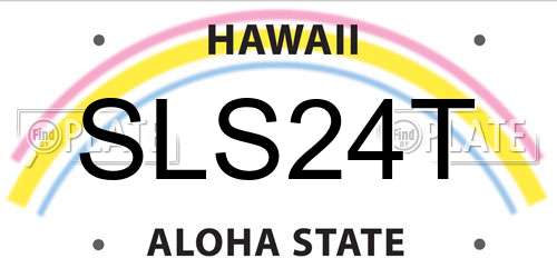 SLS24T Hawaii License Plate